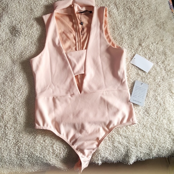 NWT| Nude V plunge Bodysuit - Picture 4 of 6